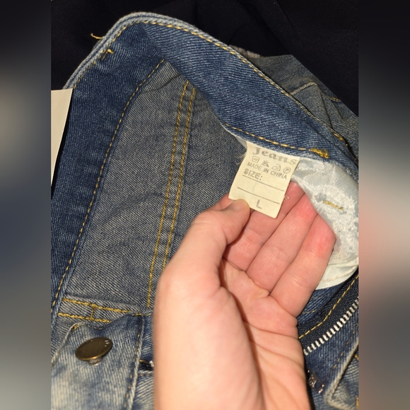 Jeans brand denim midi skirt. Says large, looks more like small fit. - Picture 5 of 12